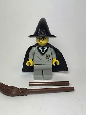 Lego Harry Litter Minifigure Yellow Head Wizard Hat Broom And Wand • $5.46