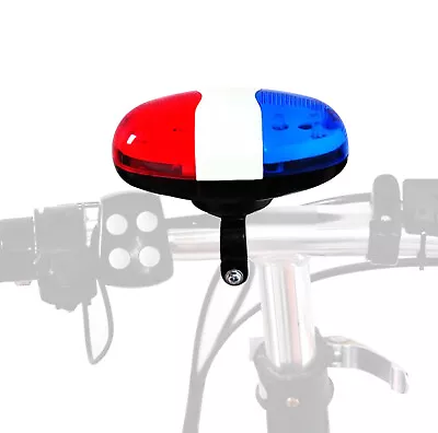 LED Bicycle Light Police Car Electric Siren Horn Bell Bike 4 Sounds Trumpet • $11.10