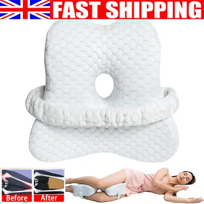 Memory Foam Leg Pillow Orthopaedic Firm Back Hips And Knee Support Cushion New • £11.89