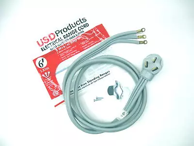 Range Oven Electric Power Cord 3 Prong Wire 40 Amp 6' Foot  Heavy Duty • $21.04