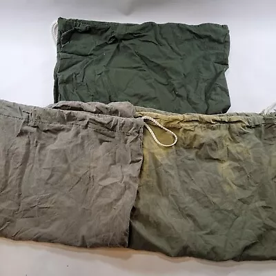 Lot Of 3 Military Barracks Laundry Bags 24x17 Inches Green Used • $13.45