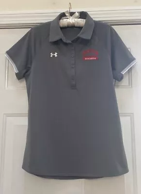 Under Armour Boston University Hockey HeatGear Women's Gray Polo Size L • $27.95