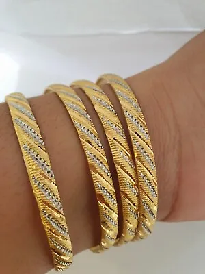 Indian Traditional Ethnic Gold Plated 4 Pieces Women Bangles Jewellery Size 2.8 • £7.99