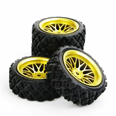 4Pcs 1/10 Rally Tires And Wheels 12mm Hex For HPI HSP RC Off Road Model Car • $16.91