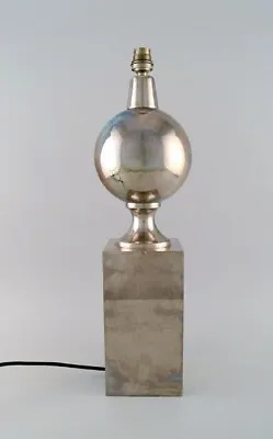 Philippe Barbier Paris. French Designer Table Lamp In Satin Chromed Metal. • $1000