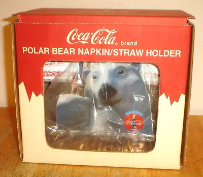 Vintage 1994 Coca-Cola Napkin / Straw Holder Dispenser - New In Box - Coke • $14.99