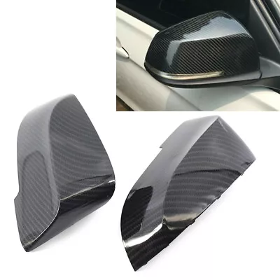 Carbon Fiber Mirror Cover Cap For BMW F01 F02 F06 F12 F10 F18 14-16 Replacement • $51.27