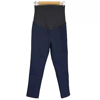 Loft Petites Maternity Navy Dress Pant Ankle Skinny Comfort Workwear Career 4PM • $17.95