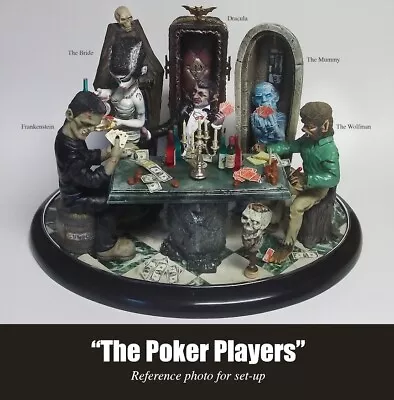 “THE POKER PLAYERS” REDUCED For Quick Sale! Monster Diorama Model Kit L@@k! • $129