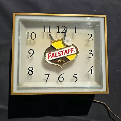 1950S VINTAGE FALSTAFF BEER ADVERTISIING LIGHT UP CLOCK SIGN Light Works • $149.99