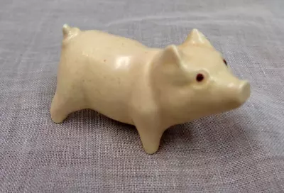 Vtg Miniature Ceramic PIG Piglet Figurine ~ 1-5/8  L X 1  H • $9.99