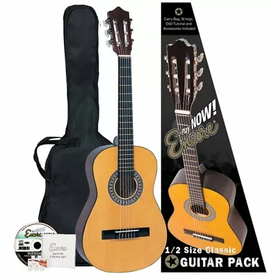 £72.99 • Buy Encore 1/2 Size Classical Acoustic Guitar Outfit Childrens Kids Starter Pack