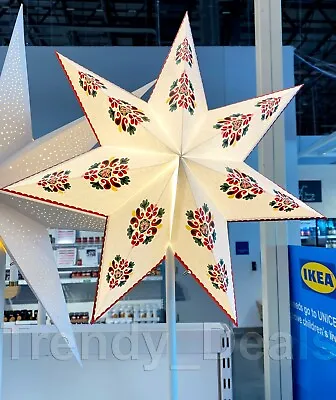 Ikea STRALA Star Light Pendant / Table Lamp Shade White/Folklore 19  305.322.19 • £18.31