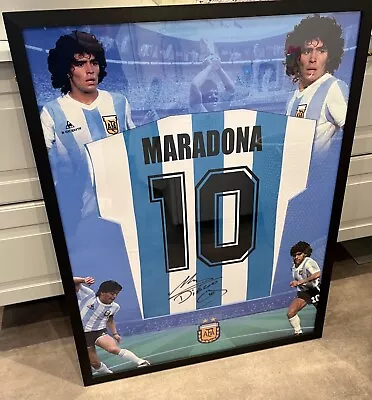 Signed And Framed Diego Maradona Argentina Jersey With Coa • $1499