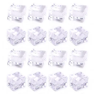 20pcs Acrylic Fake Ice Cubes Clear Artificial Decoration Wedding Party Display • £9.31