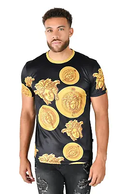 Barabas Men's Medusa Greek Pattern Baroque Crew Neck T-Shirt STP3005 • $75.90