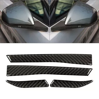 Carbon Fiber Car Rearview Mirror Mouldings Trim Cover FOR Ford Mustang 2015 16+ • $18.77