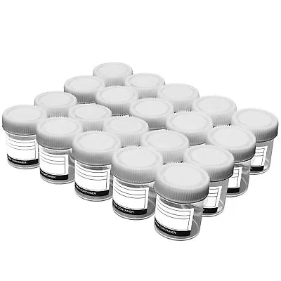 £8.99 • Buy RE-GEN Specimen Liquid Sample Container Clear Pots, 60ml Screw Top Lid, 20 Pack