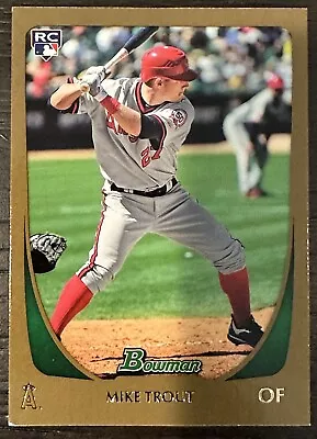 2011 Bowman Draft Picks And Prospects Mike Trout #101 Gold Rookie Card! Centered • $214.99