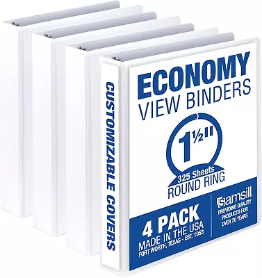 Samsill Economy 1.5 Inch 3 Ring Binder Made In The USA Round Ring Binder View • $26.60