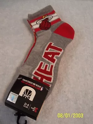 Miami Heat NBA Licensed Apparel 3 Pairs Of Quarter Cut Socks Shoe Size 6-12 New • $17.50