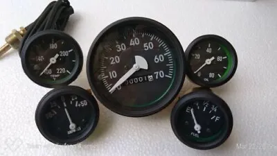 Mechanical Gauges Kit Water Temp + Oil Press + Fuel + Ampere Gauge + Speedometer • $42.49