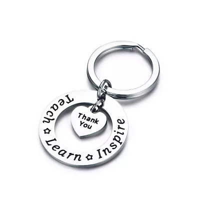 Teach Learn Inspire Love Thank You Teacher Keyring Keychain Gifts Pendant LI • $5.47