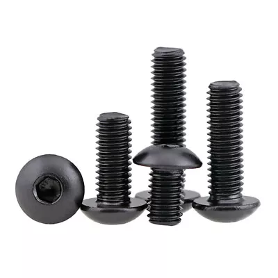 M3 M4 M5 Dome Head Screws A2 Stainless Black Hex Socket Machine Bolts DIN7380 • £2.39