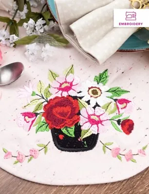 Anita Goodesign - Basket Of Blooms - Machine Embroidery Designs Usb Pes • £18.95