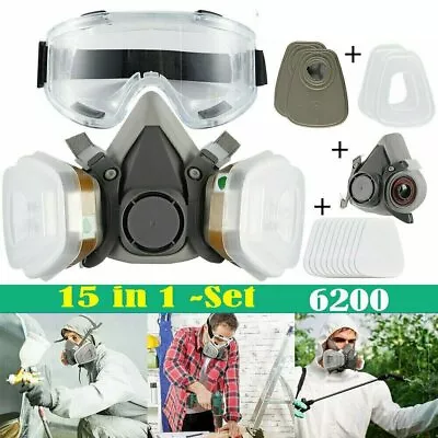 15 In 1 Full Face Respirator Gas Vapor Mask For Painting Spraying Protection Uk • £10.95