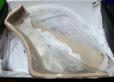 Lovely  Fashion-Nova Nude Clear Wedge Shoes With Matching Purse Side 9 • $29.99