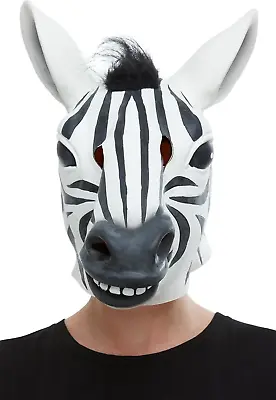 Zebra Latex Mask Adults Wild Zoo Animal Tigers Fancy Dress Full Mask Mens Ladies • £11.99