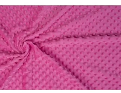 Supersoft Dimple Dot Cuddle Popcorn Soft Fleece Plush Fabric - Intensive Pink • £5.99