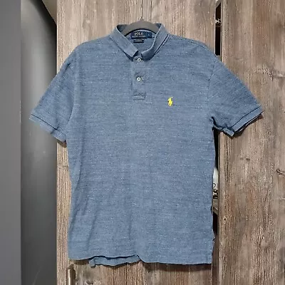 Mens POLO Ralph Lauren Polo Shirt Size L Classic Fit Blue Excellent Condition • £19.99