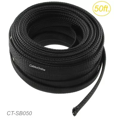 50ft 1/2  (12.7mm) Diameter 150% Expandable Braided Sleeving CT-SB050 • $10.95