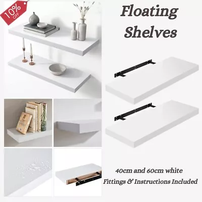 £10.95 • Buy 2023 Floating Wall Shelves Bookcase Decorative Hanging Shelf Storage Unit