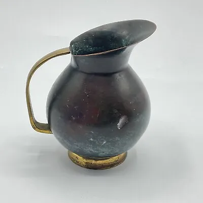Vintage Pal Bell Israel Bronze Vase Pitcher Small 4” • $39.95