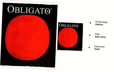 Obligato 4/4 Violin String Set - Medium Gauge - With Gold Ball-end E & Silver D  • $163.12