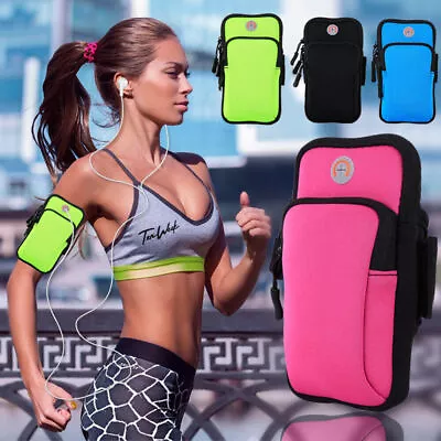 Sports Mobile Arm Phone Holder Bag Running Gym Band Gym Exercise All Phones Keys • £7.89