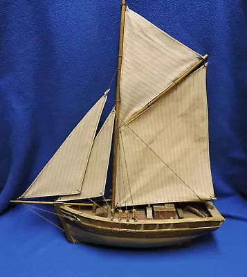 Vintage Handmade Wooden Model Boat SailBoat Ship Hull 18  Long • $69.99