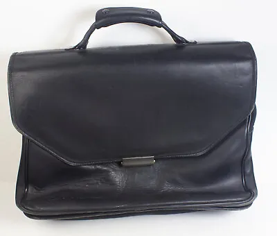 Vintage Hartmann Designer Gian Paolo Lombardo Black Leather Briefcase Messenger • $55