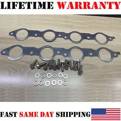 LS MLS Exhaust Manifold Header Gasket Pair W/Bolts For LS1 4.8 5.3 5.7 6.0 6.2L • $21.89