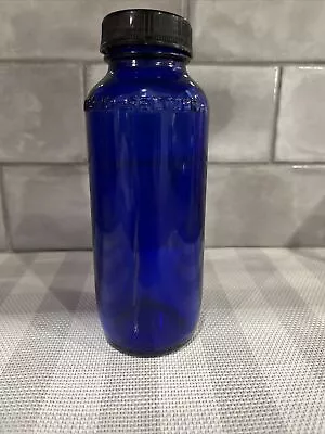 Vintage BROMO-SELTZER Cobalt Blue Empty Glass Bottle 6  • $7.95