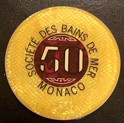 Principality Of Monaco Societe Des Bains De Mer Vintage Casino Chip 50 Francs • $147.18