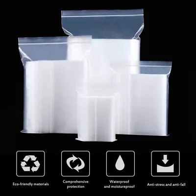 Clear Zip Seal Plastic Bags Top Lock Reclosable Jewelry Pill Zipper Baggie 2 Mil • $7.70