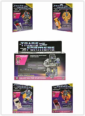 Transformers G1 Five STUNTICONS FORM MENASOR MOTORMASTER DRAG STRIP/WILDRIDER • $62.69