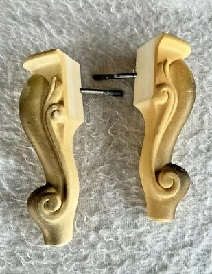 Set 2 Polyresin? Cabriole Dresser Legs Queen Anne Style Salvage Furniture Pieces • £7.57