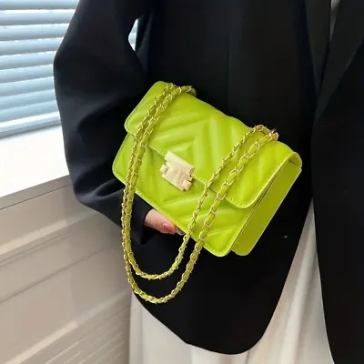 Lime Green Shoulder Bag With Gold Strap Brand New                                • $16.99