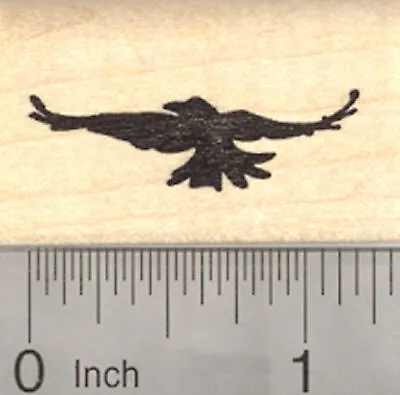Crow In Flight Rubber Stamp Silhouette B22515 WM • $13