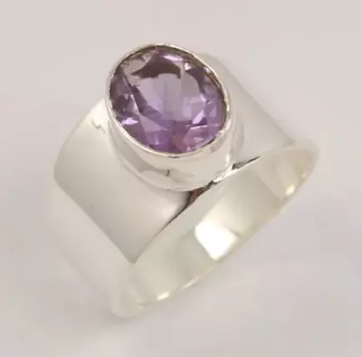 Amethyst Gemstone 925 Sterling Silver Handmade Statement Ring All Size  R367 • $10.79